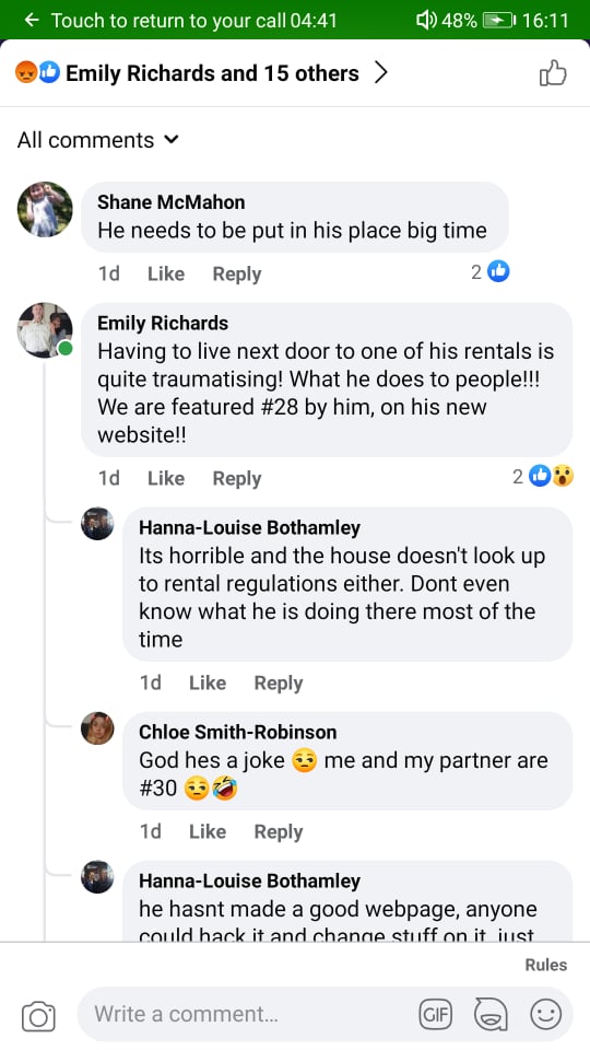 Emily and Damien team up . Emily neighbour Facebook Comments