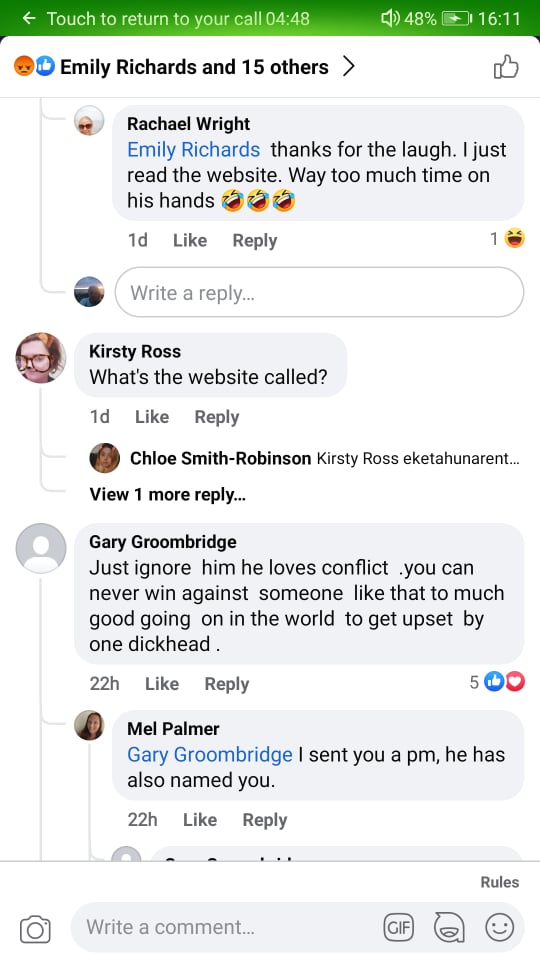 Gary Groombridge Face Book comments about plumbing ethics.