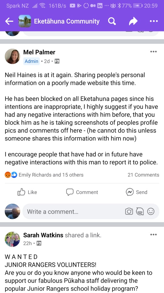 Face Book moderator Mel Palmer blocks Landlord right of reply.